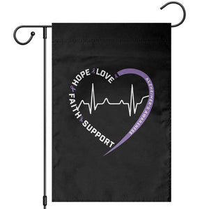 Alzheimers Awareness Heart Heartbeat Purple Ribbon Garden Flag Hope Love Faith Support