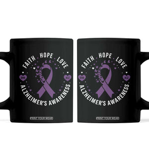 Faith Hope Love Purple Ribbon Coffee Mug End Alzheimers Butterfly Graphic
