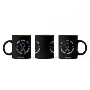 Faith Hope Love Purple Ribbon Coffee Mug End Alzheimers Butterfly Graphic