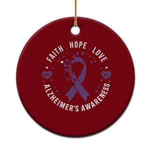 Faith Hope Love Purple Ribbon Ceramic Ornament End Alzheimers Butterfly Graphic
