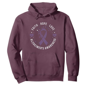 Faith Hope Love Purple Ribbon Hoodie End Alzheimers Butterfly Graphic