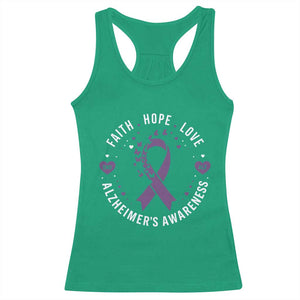 Faith Hope Love Purple Ribbon Racerback Tank Top End Alzheimers Butterfly Graphic