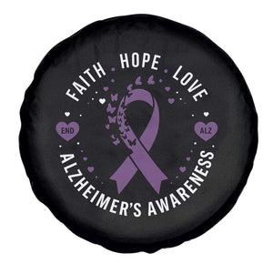 Faith Hope Love Purple Ribbon Spare Tire Cover End Alzheimers Butterfly Graphic