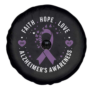 Faith Hope Love Purple Ribbon Spare Tire Cover End Alzheimers Butterfly Graphic