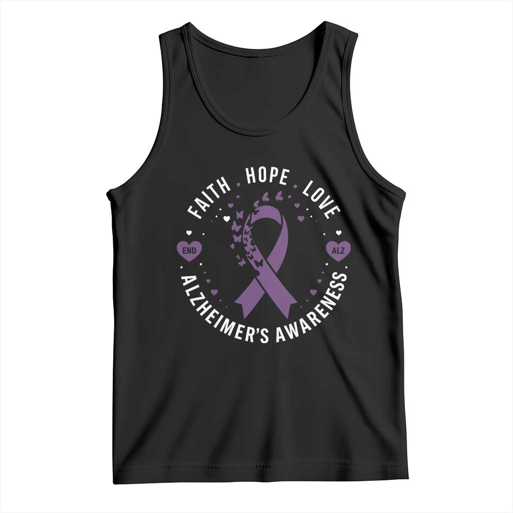 Faith Hope Love Purple Ribbon Tank Top End Alzheimers Butterfly Graphic TS12 Black Print Your Wear