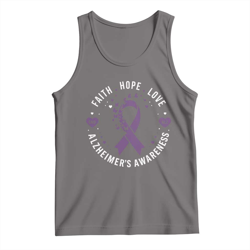 Faith Hope Love Purple Ribbon Tank Top End Alzheimers Butterfly Graphic