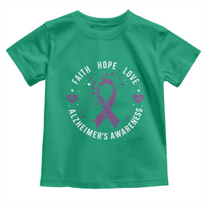 Faith Hope Love Purple Ribbon Toddler T Shirt End Alzheimers Butterfly Graphic