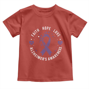 Faith Hope Love Purple Ribbon Toddler T Shirt End Alzheimers Butterfly Graphic