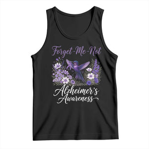 Forget Me Not Alzheimers Awareness Tank Top Hummingbird Purple Ribbon Floral