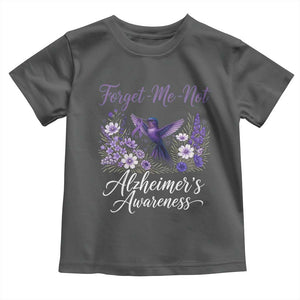 Forget Me Not Alzheimers Awareness Toddler T Shirt Hummingbird Purple Ribbon Floral