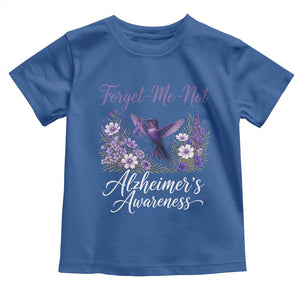 Forget Me Not Alzheimers Awareness Toddler T Shirt Hummingbird Purple Ribbon Floral