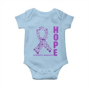 Hope Alzheimer's Awareness Purple Butterfly Ribbon Support Baby Onesie