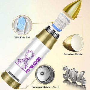 Hope Alzheimer's Awareness Purple Butterfly Ribbon Support Bullet Tumbler