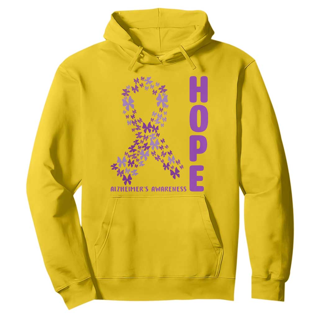 Hope Alzheimer's Awareness Purple Butterfly Ribbon Support Hoodie