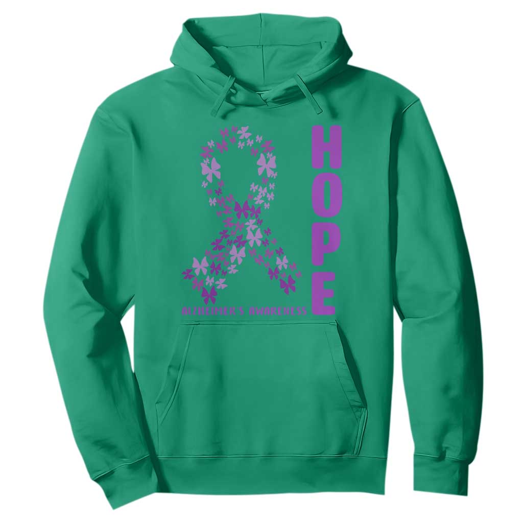 Hope Alzheimer's Awareness Purple Butterfly Ribbon Support Hoodie