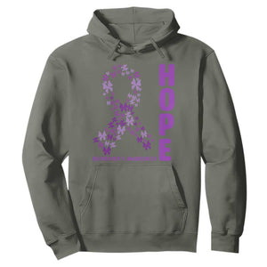 Hope Alzheimer's Awareness Purple Butterfly Ribbon Support Hoodie