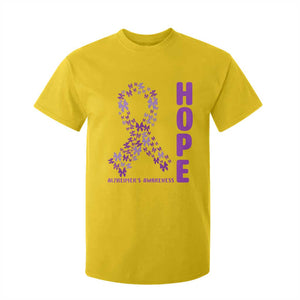 Hope Alzheimer's Awareness Purple Butterfly Ribbon Support T Shirt For Kid
