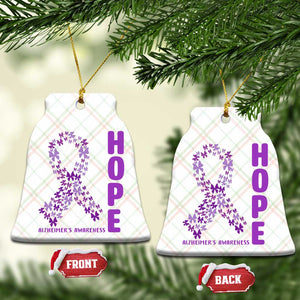Hope Alzheimer's Awareness Purple Butterfly Ribbon Support Ceramic Ornament