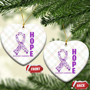 Hope Alzheimer's Awareness Purple Butterfly Ribbon Support Ceramic Ornament