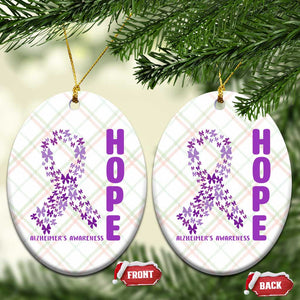 Hope Alzheimer's Awareness Purple Butterfly Ribbon Support Ceramic Ornament