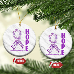 Hope Alzheimer's Awareness Purple Butterfly Ribbon Support Ceramic Ornament