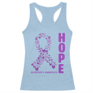 Hope Alzheimer's Awareness Purple Butterfly Ribbon Support Racerback Tank Top