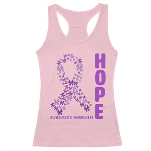 Hope Alzheimer's Awareness Purple Butterfly Ribbon Support Racerback Tank Top