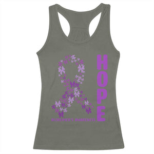 Hope Alzheimer's Awareness Purple Butterfly Ribbon Support Racerback Tank Top