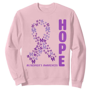 Hope Alzheimer's Awareness Purple Butterfly Ribbon Support Sweatshirt