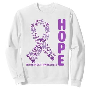 Hope Alzheimer's Awareness Purple Butterfly Ribbon Support Sweatshirt