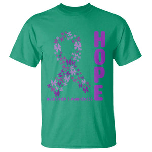 Hope Alzheimer's Awareness Purple Butterfly Ribbon Support T Shirt