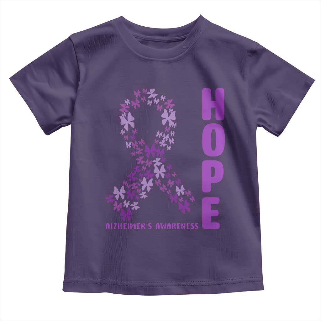 Hope Alzheimer's Awareness Purple Butterfly Ribbon Support Toddler T Shirt TS12 Purple Print Your Wear