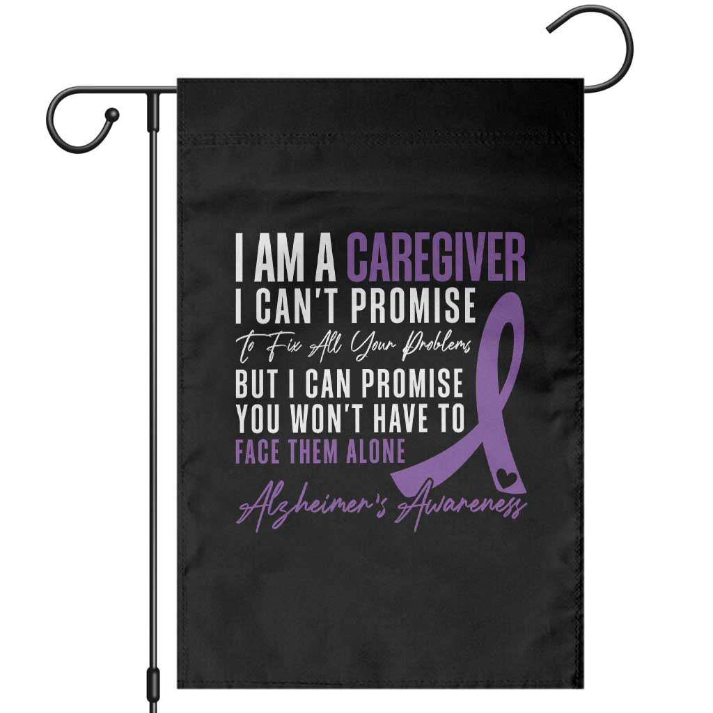 Alzheimer's Caregiver Support Garden Flag Purple Ribbon Hope Graphic TS12 Black Print Your Wear