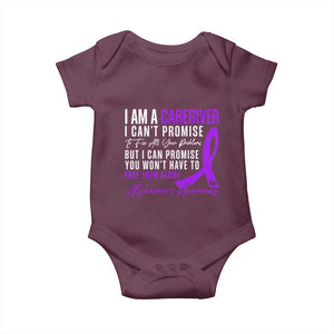 Alzheimer's Caregiver Support Baby Onesie Purple Ribbon Hope Graphic
