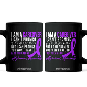 Alzheimer's Caregiver Support Coffee Mug Purple Ribbon Hope Graphic