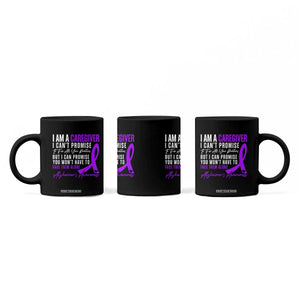 Alzheimer's Caregiver Support Coffee Mug Purple Ribbon Hope Graphic
