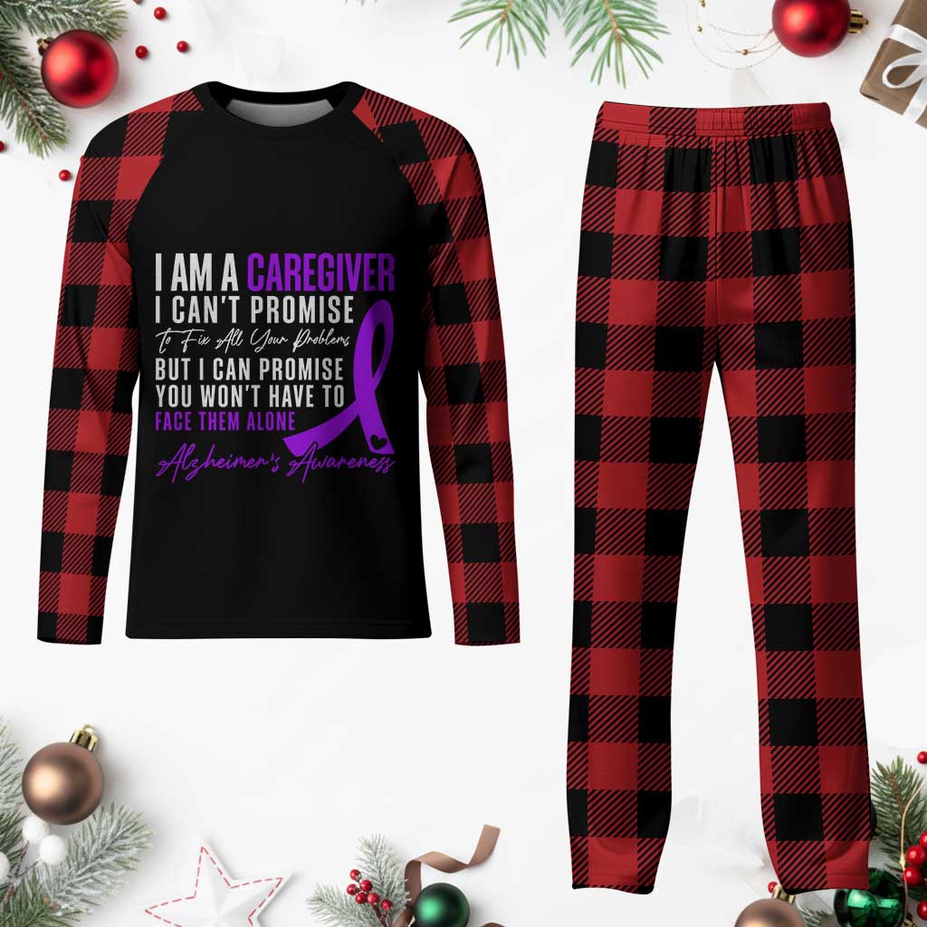 Alzheimer's Caregiver Support Plaid Pajama Set Purple Ribbon Hope Graphic TS12 Buffalo Plaid Print Your Wear