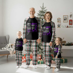 Alzheimer's Caregiver Support Plaid Pajama Set Purple Ribbon Hope Graphic