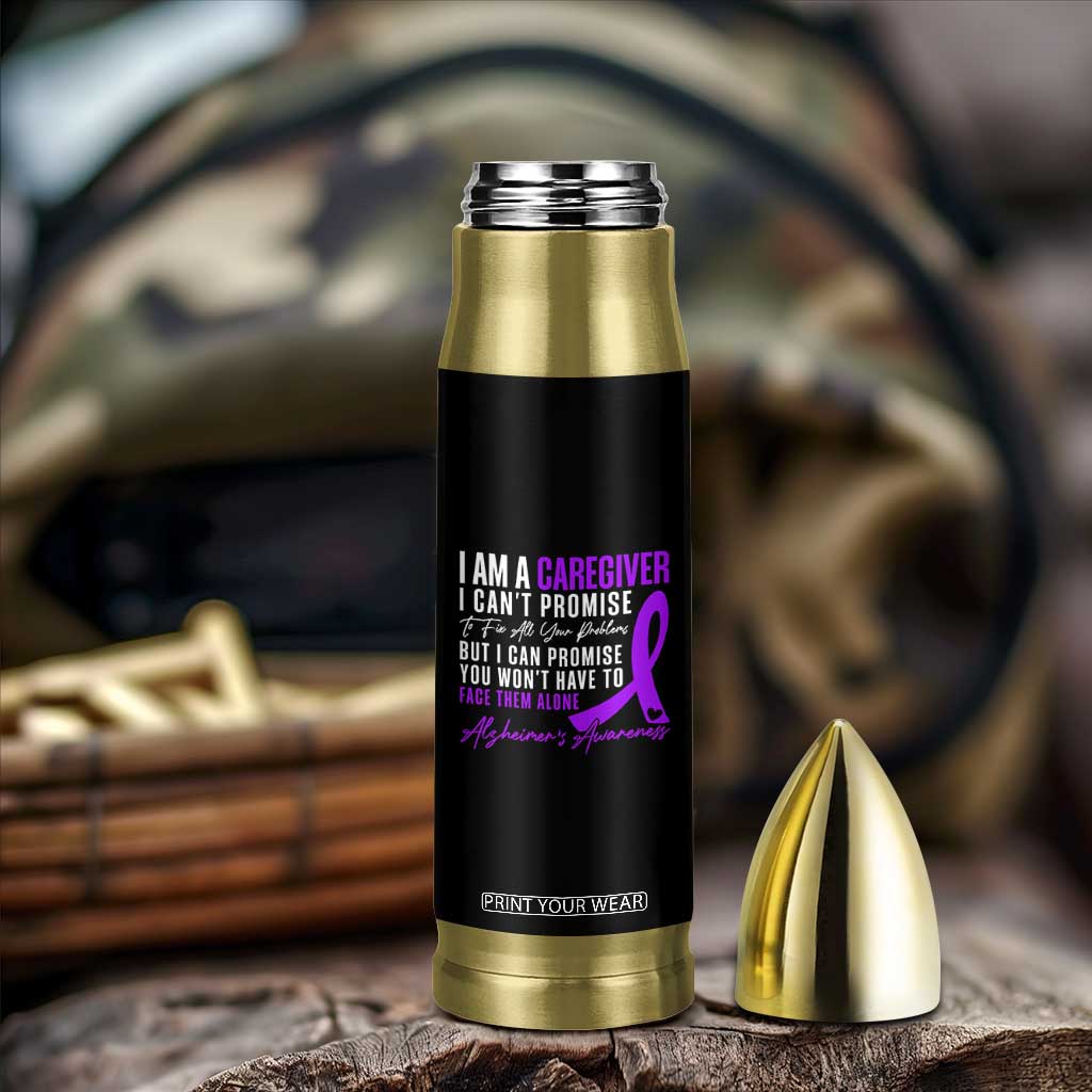 Alzheimer's Caregiver Support Bullet Tumbler Purple Ribbon Hope Graphic