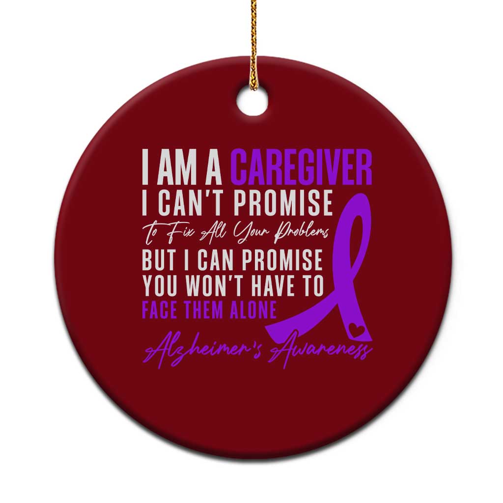 Alzheimer's Caregiver Support Ceramic Ornament Purple Ribbon Hope Graphic TS12 1pc Red Print Your Wear