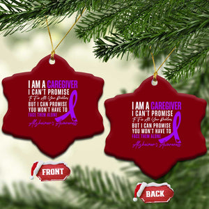 Alzheimer's Caregiver Support Ceramic Ornament Purple Ribbon Hope Graphic