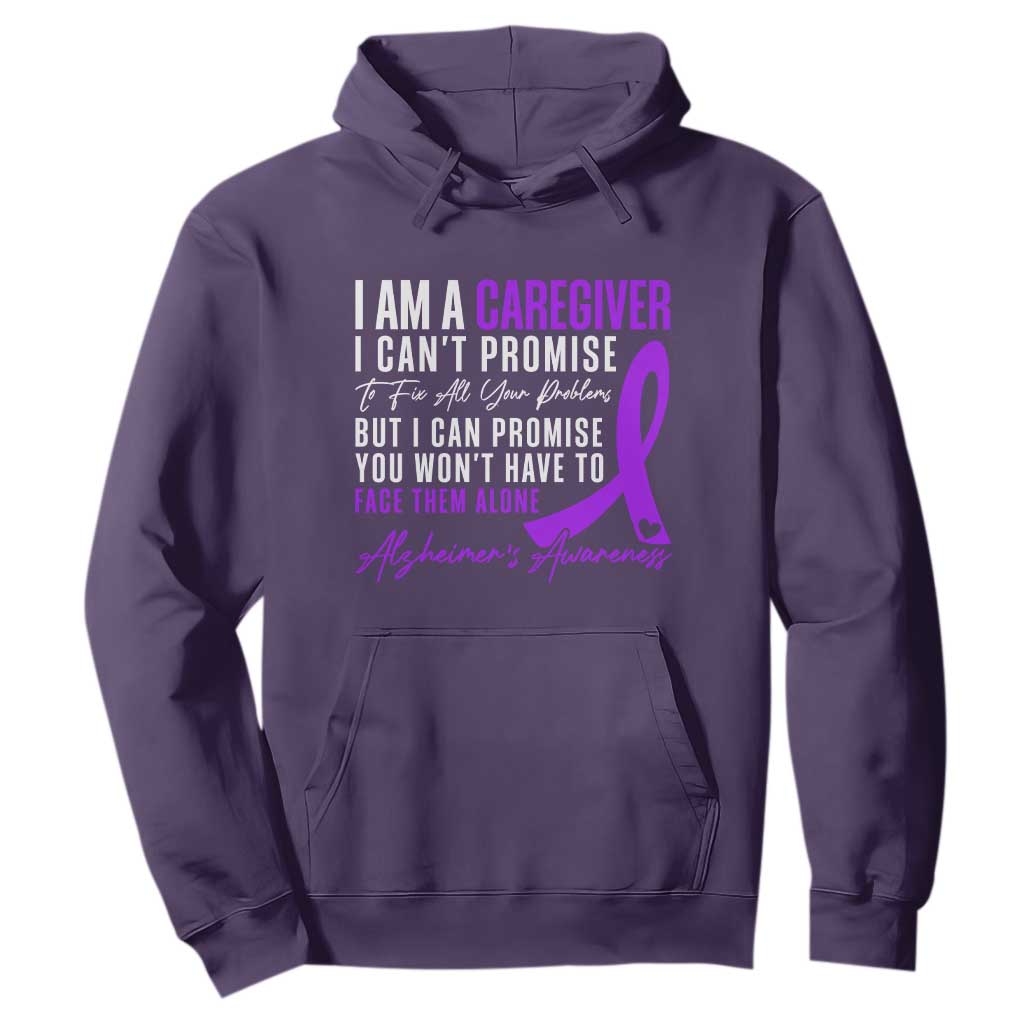 Alzheimer's Caregiver Support Hoodie Purple Ribbon Hope Graphic TS12 Purple Print Your Wear
