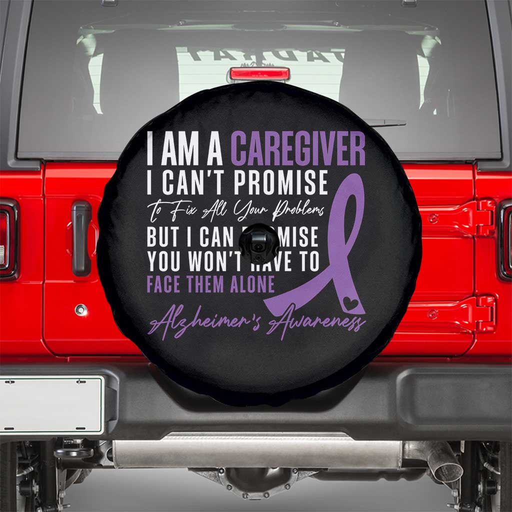 Alzheimer's Caregiver Support Spare Tire Cover Purple Ribbon Hope Graphic
