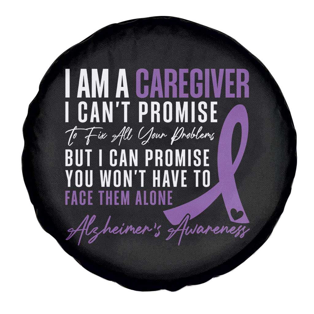Alzheimer's Caregiver Support Spare Tire Cover Purple Ribbon Hope Graphic