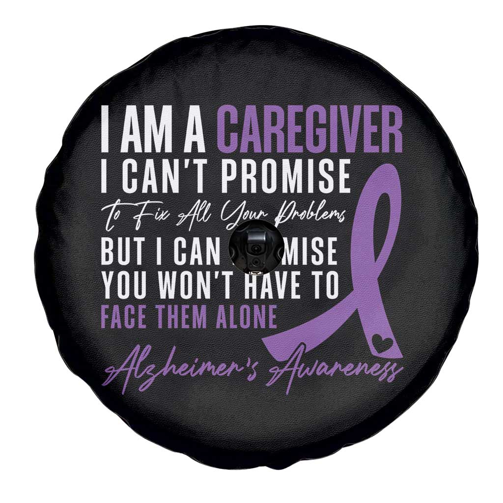 Alzheimer's Caregiver Support Spare Tire Cover Purple Ribbon Hope Graphic