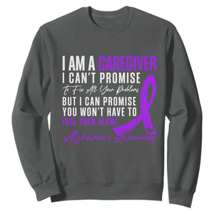 Alzheimer's Caregiver Support Sweatshirt Purple Ribbon Hope Graphic