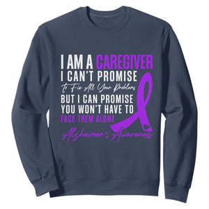 Alzheimer's Caregiver Support Sweatshirt Purple Ribbon Hope Graphic