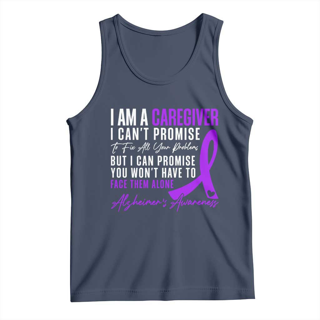 Alzheimer's Caregiver Support Tank Top Purple Ribbon Hope Graphic