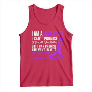 Alzheimer's Caregiver Support Tank Top Purple Ribbon Hope Graphic