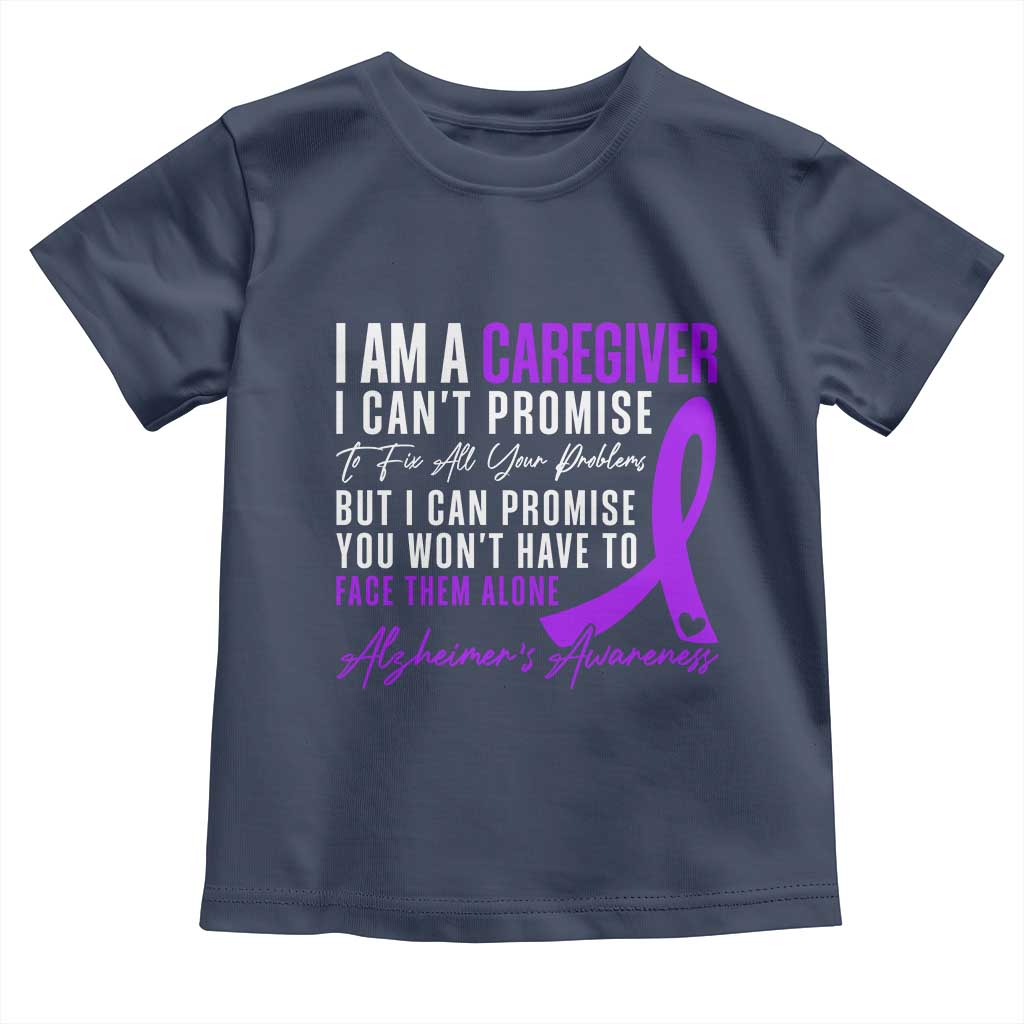 Alzheimer's Caregiver Support Toddler T Shirt Purple Ribbon Hope Graphic